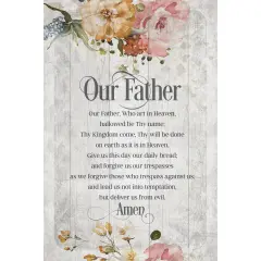 Dexsa Our Father Symbols of Faith Inspirational Wood Plaque 6 inches x 9 inches