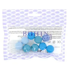 Bohin Round Silicone Beads 9/Pkg-BLUE ASSORTMENT 15MM