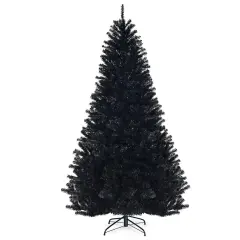7.5 Feet Hinged Artificial Halloween Christmas Tree with Foldable X-Shaped Stand