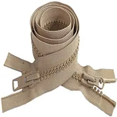 #10 Vislon Molded Separating Two-Way YKK Heavy Duty Jacket Zipper - Choose Your Length & Color - 1 Zipper Per Pack - Made in The United States (Beige - 573, 36" Inches)