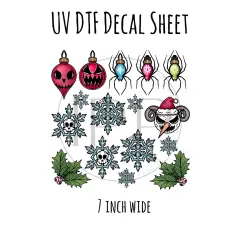 7"x7"- #11- Creepy Christmas 1 - UV DTF Decal SHEET