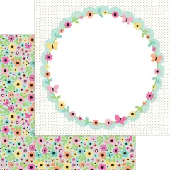 Doodlebug Hello Again Cardstock 12"X12"-Forever Flowers