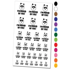 I'm Proud of You Happy Panda Teacher Motivation Temporary Tattoo Water Resistant Fake Body Art Set Collection Red