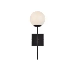 Neri 1 light black and white glass wall sconce