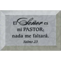Dexsa El Se&ntilde;or Es Mi Pastor - Psalm 23-The Lord is my Shephard - Inspirational Saying in Spanish 4"x6" Glass Plaque with Easel