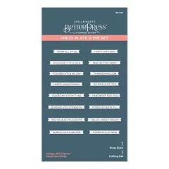 Spellbinders Betterpress Letterpress Press Plates & Dies Set-Always & Forever Strips 1/Plate & 1/Die