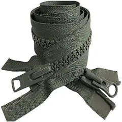 #10 Vislon Molded Separating Two-Way YKK Heavy Duty Jacket Zipper - Choose Your Length & Color - 1 Zipper Per Pack - Made in The United States (Olive Green - 567, 36" Inches)