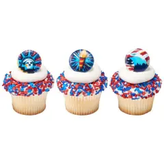 Celebrate Liberty Cupcake Rings, 12ct