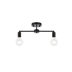 Zane 2 lights black flush mount