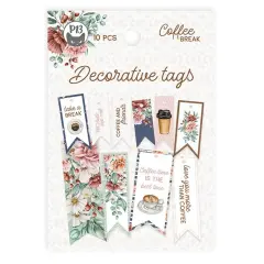 Coffee Break Double-Sided Cardstock Tags 10/Pkg-#02