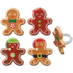Gingerbread Friends Cupcake Rings, 12ct