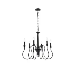 Flynx 6 lights pendant in black