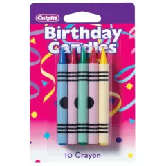 Crayon Shaped Specialty Candles, 10pc