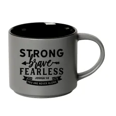 Dexsa Strong Brave Fearless 16 ounce Designer Ceramic Mug - Stackable