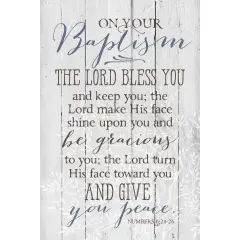 Dexsa On Your Baptism &hellip;New Horizons Wood Plaque with Easel