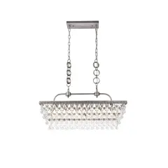 Nordic 32 inch rectangle pendant in antique silver