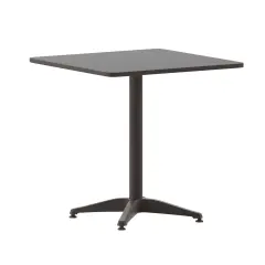 Emma and Oliver 27.5'' Square Aluminum Indoor-Outdoor Table with Base Bronze