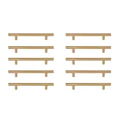 Quinn 5" Center to Center Brass Bar Pull Multipack (set of 10)