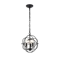 Wallace 3 light Matte Black Pendant
