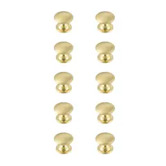 Kaid 1.2" Diameter Brushed Gold Mushroom Knob Multipack (Set of 10)