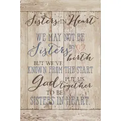 Dexsa Sisters In Heart&hellip;New Horizons Wood Plaque with Easel