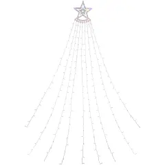 Northlight LED Lighted Waterfall Tree Outdoor Multi-Function Christmas Decoration - 12.5' - Color-Changing Lights White