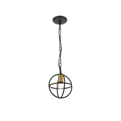 Octavia 1 light Brass and Dark Brown Pendant
