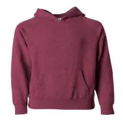 Independent Trading Co&reg; Youth Lightweight Special Blend Raglan Hooded Sweatshirt Crimson