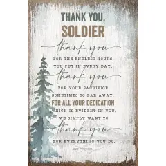 Dexsa Thank You Soldier Inspirational Wood Plaque 6 inches x 9 inches