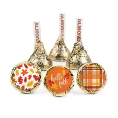 100 Pcs Fall Candy Chocolate Hershey's Kisses with Almonds (1lb) - Hello Fall