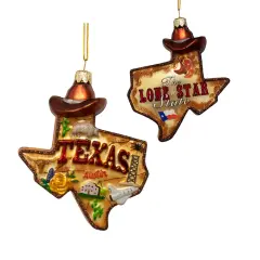 4.85" Glass Texas Ornament | Unique Christmas Decor