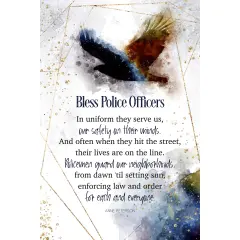 Dexsa Bless Police Officers Inspirational Wood Plaque 6 inches x 9 inches