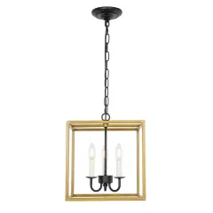 Eclipse 3 light Brass and Black pendant