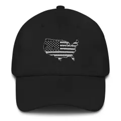 US Flag Patriotic 4th of July Hat Black