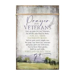 Dexsa Prayer For Veterans Wood Plaque with Easel and Wall Hanger 6"x9"