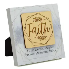Dexsa Faith I Trust Meadow Wood Plaque 6 inches x 6 inches