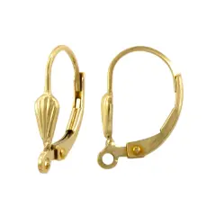 JewelrySupply Lever Back DIY Earrings with Shell 16mm Gold Filled (1 Pair of Earrings)