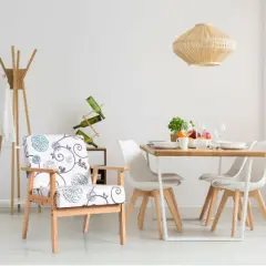 Modern Accent Armchair Fabric Lounge Chair with Rubber Wood Leg Ideal for Living Room or Any Other Space White