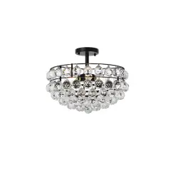 Savannah 16 inch flush mount in black