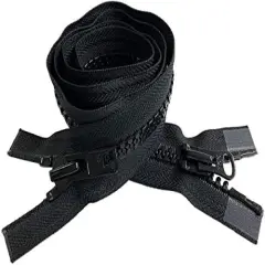 #10 Vislon Molded Separating Two-Way YKK Heavy Duty Jacket Zipper - Choose Your Length & Color - 1 Zipper Per Pack - Made in The United States (Black - 580, 36" Inches)