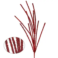 32" GLITTER MINI BERRY GRASS SPRAY RED