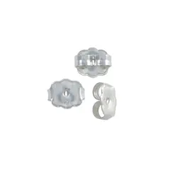 JewelrySupply Sterling Silver Ear Back Heavy 6.5mm (1 Pair of Sterling Silver Replacement Earring Backs)