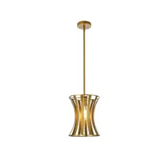 Lily 1 light pendant in brass