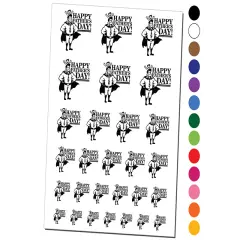 Happy Father's Day Superhero Dad with Cape and Tie Temporary Tattoo Water Resistant Fake Body Art Set Collection Brown