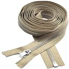 #3 YKK Lightweight Beige Separating Coat Lining Zipper - Color: Beige #573 - Choose Your Length - Made in The United States (1 Zipper Per Pack) (72" Inches)