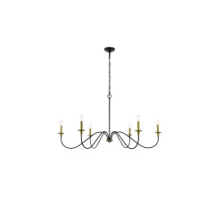 Rohan 48 inch chandelier in matte black and brass