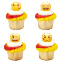 emoji Heart Assortment Cupcake Rings, 12ct
