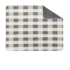 Double-Sided Sherpa/plush Blankets | RADYAN&reg; Grey/ marshmallow b