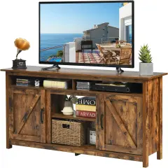 60"Industrial TV Stand Entertainment Center with Shelve and Cabinet-Brown