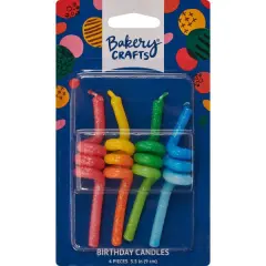 Primary Crazy Coils Shaped Candles, 4pc